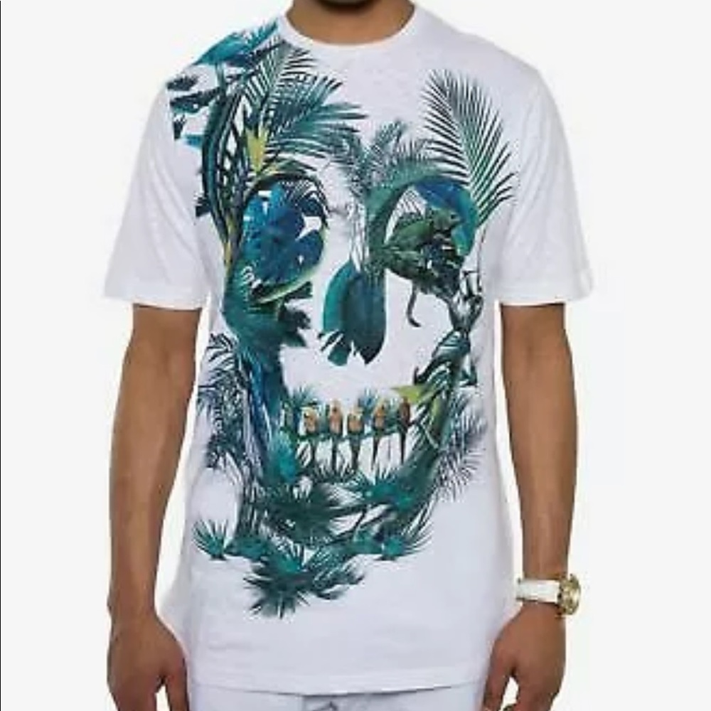 Sean John Nature Pieces Skull Graphic Tee Shirt
